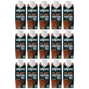 Alpro High Protein Napój sojowy wysokobiałkowy o smaku czekolady z wapniem i witaminami Zestaw 15 x 250 ml - Napoje roślinne - miniaturka - grafika 1