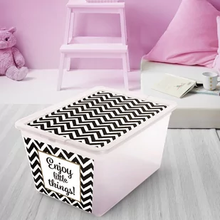 Pojemnik do przechowywania X Box Deco zygzaki 30 l BRANQ - Pojemniki kuchenne - miniaturka - grafika 1