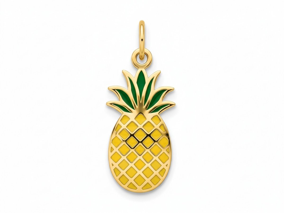 Zawieszka ananas złota 585 14k 0.63g emaliowana biżuteria elegancka stylowa