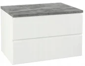 Szafki łazienkowe - Szafka łazienkowa biała 60x50 wisząca z blatem pod umywalkę komoda - miniaturka - grafika 1