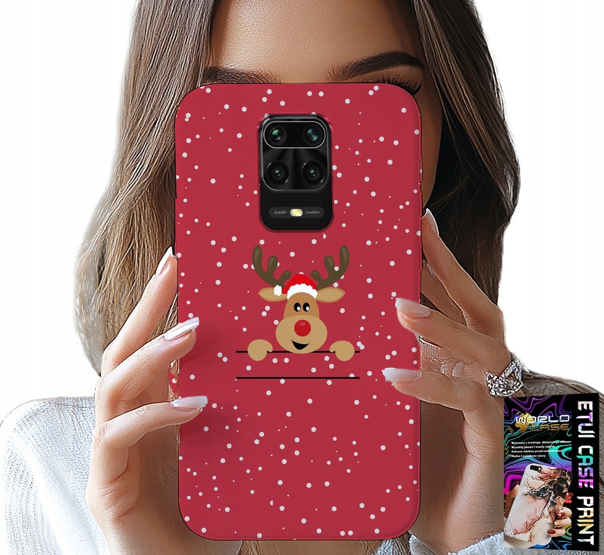 ETUI DO XIAOMI NOTE 9 PRO / 9S - ŚWIĄTECZNY RENIFER MIKOŁAJ ŚWIĘTA +SZKŁO