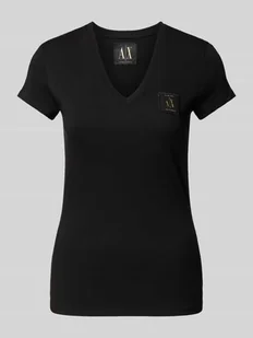 T-shirt z naszywką z logo - Koszulki i topy damskie - miniaturka - grafika 1