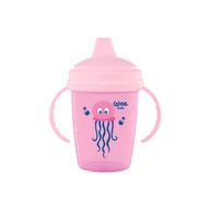 Kubki dla dzieci - WEE BABY KUBEK NIEKAPEK Z UCHWYTEM 240ML RÓŻOWY - miniaturka - grafika 1