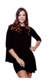 Bluzki damskie - VIOLANA CZARNA Tunika rękaw 3/4 r. L - miniaturka - grafika 1