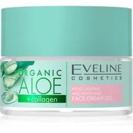 Kremy do twarzy - Eveline COSMETICS Organic Aloe + Collagen Nawilżająco-łagodzący krem-żel do twarzy, 50 ml - miniaturka - grafika 1