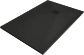 Brodziki prysznicowe - Mexen Stone+ brodzik kompozytowy prostokątny 90 x 80 cm, czarny, maskownica czarna - 44708090-B - miniaturka - grafika 1