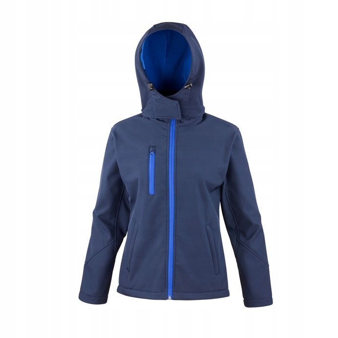 Kurtka damska Soft Shell z kapturem rozpinana Granatowy r. S