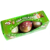 Pozostałe akcesoria do kąpieli i SPA - Ancient Wisdom, Zestaw 3 Kul Kąpielowych, Pina Colada - miniaturka - grafika 1