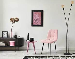 Krzesło boucle DENVER teddy różowe - Krzesła - miniaturka - grafika 3