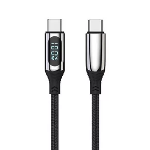Kabel LCD USB Typ-C - Lightning FOREVER GSM171012 100W 1 m Czarny - Kable USB - miniaturka - grafika 1