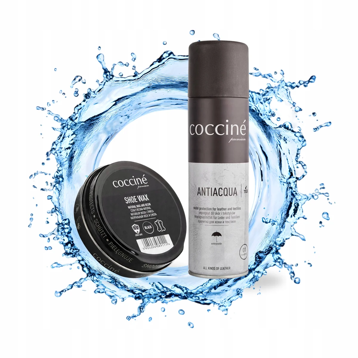 Wodoodporna Antiacqua Impregnat i Czarna Pasta do Butów Zestaw Coccine 2w1