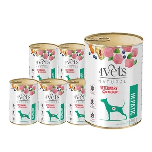 4Vets dla psów Hepatic 6x400g - Mokra karma dla psów - miniaturka - grafika 1