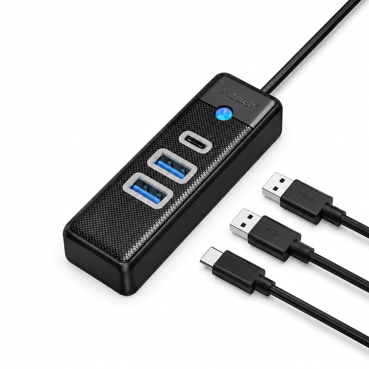 HUB USB Orico PWC2U-C3 3-portowy 2x USB-A 3.0 1x USB-C 3.0 0,5 m - czarny 6941788855489