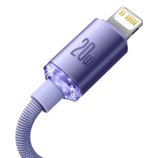 Baseus Crystal Shine Series kabel przewód USB do szybkiego ładowania i transferu danych USB Typ C - Lightning 20W 1,2m fioletowy (CAJY000205) - Kable USB - miniaturka - grafika 7