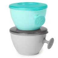 Miseczki i talerzyki dla dzieci - Skip Hop Zestaw misek Easy-Grab Grey/Soft Teal - miniaturka - grafika 1