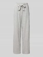 Spodnie damskie - Spodnie materiałowe z prostą nogawką i wiązanym paskiem model ‘Lavisco’ - miniaturka - grafika 1