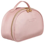 Kosmetyczki, organizery i kuferki - Kosmetyczka damska ze skóry ekologicznej Peterson, różowy - miniaturka - grafika 1