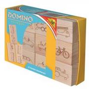 Klocki - Mattel Domino Drewniane Pojazdy 12m+ - miniaturka - grafika 1