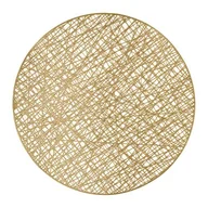 Obrusy i serwetki - Mata stołowa okrągła PVC AM-GLAMOUR 38 cm złota ażur - miniaturka - grafika 1