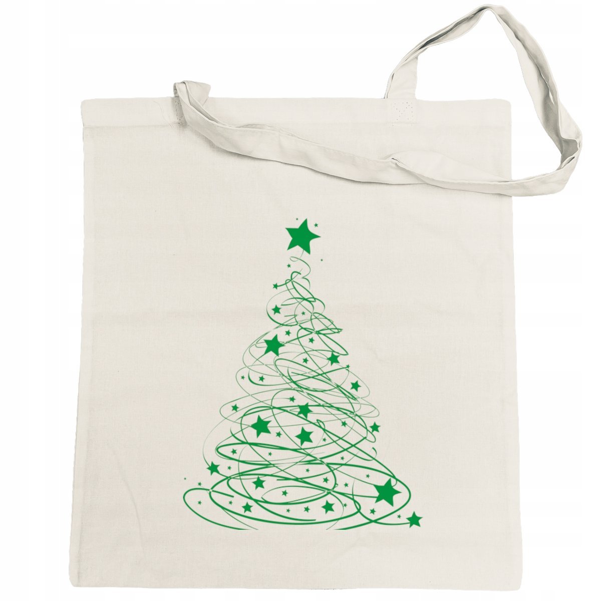Torba na zakupy ŚWIĄTECZNY nadruk Zielona CHOINKA