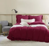 Pościel - Czerwona Pościel z Falbanką 160x200 Ruffy - miniaturka - grafika 1