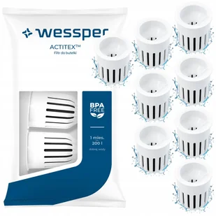 8x Wkład filtrujący Wessper Actitex - filtry wody do butelek Dafi zamiennik - Wkłady filtrujące - miniaturka - grafika 1