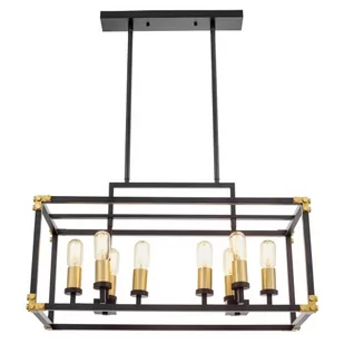 Lumina Deco Deco LAMPA WISZĄCA LOFT CZARNO-MOSIĘŻNA WALDORF W8 DECO LDP 1140-8 (BK+MD) - Lampy sufitowe - miniaturka - grafika 1