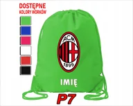 Torby szkolne - WOREK SZKOLNY NA WF TRENING BUTY SPORTOWY DLA FANA AC MILAN KLUBY - miniaturka - grafika 1