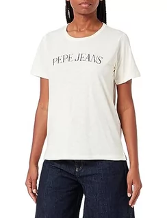Koszulki i topy damskie - Pepe Jeans Koszulka damska VIO, Biały (mysz), M - grafika 1