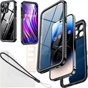 Etui do iPhone 14 Pro wodoodporne pancerne 360 Case Hybrid ochrona aparatu obiektywów IP68 Waterproof czarne - Etui i futerały do telefonów - miniaturka - grafika 14