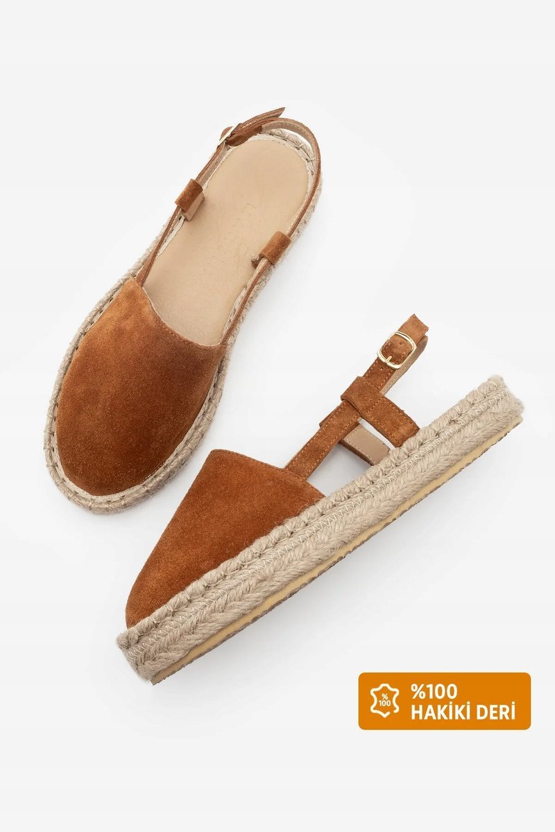 ESPADRYLE DAMSKIE ZAMSZOWE BRĄZOWE Z PASKIEM I PLATFORMĄ 40 5GA*