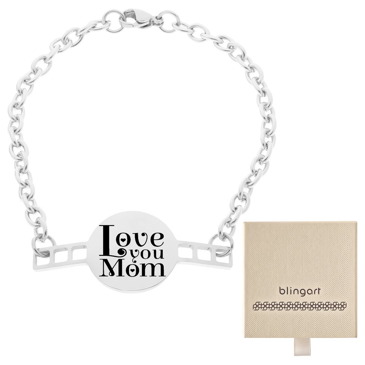 Bransoletka z GRAWEREM stalowa blaszka okrągła ANK