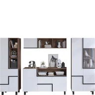 Inne meble do salonu - Zestaw Mebli do Salonu 4 Lars MebloCross Sonoma Jasna / Biały Mat - miniaturka - grafika 1