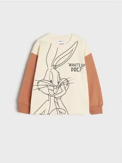 Swetry dla chłopców - Sinsay - Bluza Looney Tunes - kremowy - grafika 1