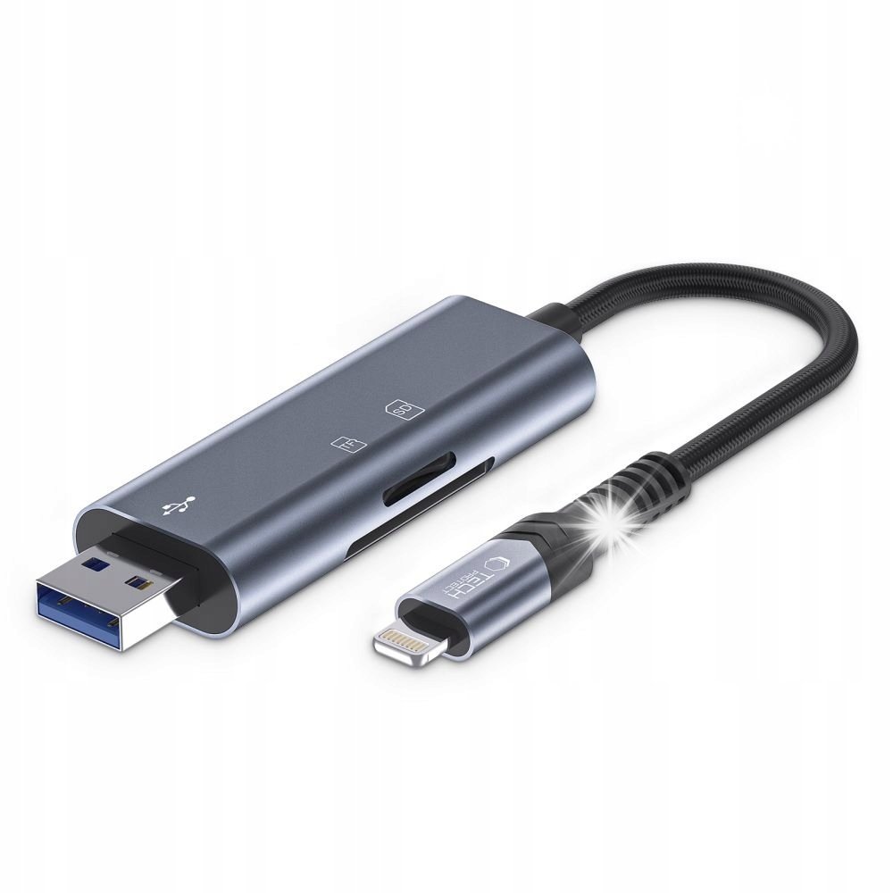 ADAPTER HUB CZYTNIK KART PAMIĘCI SD SDXC MICRO-SD / USB DO LIGHTNING IPHONE