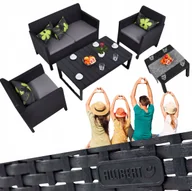 Meble ogrodowe - KETER Komplet Mebli Ogrodowych Orlando Set Lyon II dla 4 osób grafitowy - miniaturka - grafika 1