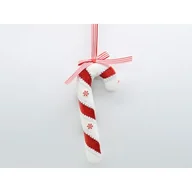 Ozdoby bożonarodzeniowe - Zawieszka laska styropianowa 7 x 17 cm biało-czerwony - miniaturka - grafika 1