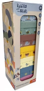 Trefl Kolorowa Drewniana Wieża Gra Zręcznościowa Jenga Babies And Bear 42El - Figurki dla dzieci - miniaturka - grafika 1