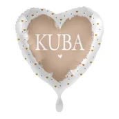 Balony i akcesoria - Balon imienny foliowy Kuba serce pakowany 43 cm - miniaturka - grafika 1