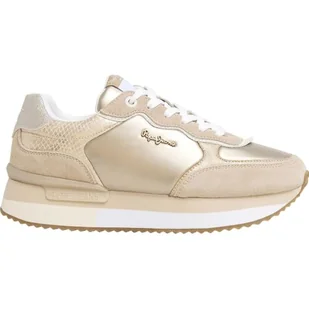 Pepe Jeans Damskie trampki RUSPER SHINE, brązowe (piaskowo-beżowe), 3 UK, Brązowy piasek beżowy, 3 UK - Trampki damskie - miniaturka - grafika 1