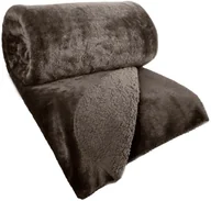 Narzuty - Narzuta ciemnobrązowa 170x210 Nina dwustronna futrzana miękka ciepła - miniaturka - grafika 1