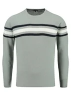 Swetry męskie - KEY LARGO Sweter męski Booking Round Neck, Faded Moss (1541), 3XL - miniaturka - grafika 1