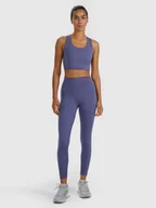 Legginsy - 4F Legginsy treningowe szybkoschnące damskie - granatowe L - miniaturka - grafika 1