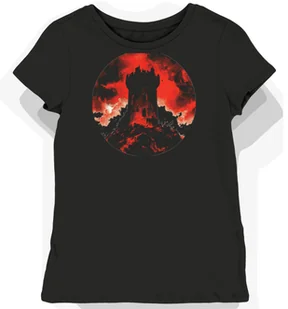 Koszulka damska czarna z motywem czerwonej machiny oblężniczej L - Koszulki i topy damskie Koszulka damska czarna z motywem czerwonej machiny oblężniczej L - Koszulki i topy damskie - miniaturka - grafika 1
