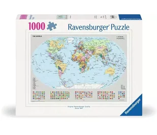 Ravensburger, Puzzle 1000: Polityczna mapa świata (12000065). Wiek: 14+ - Przewodniki - miniaturka - grafika 1