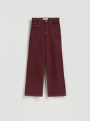 Spodnie damskie - Reserved - Jeansy wide leg - brązowy - miniaturka - grafika 1