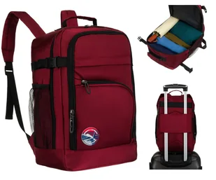 Plecak do samolotu podręczny Peterson Ryanair 40x20x25 bagaż torba podróżny Wizzair czerwony burgund - Torebki damskie - miniaturka - grafika 1