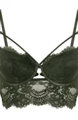 Biustonosze - Hunkemöller Usztywniony długi biustonosz Amara z fiszbinami Zielony - miniaturka - grafika 1