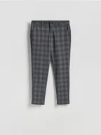 Spodnie męskie - Reserved - Spodnie slim fit w kratę - ciemnoszary - miniaturka - grafika 1