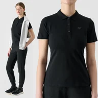 Koszulki i topy damskie - 4F KOSZULKA POLO DAMSKA T-SHIRT SPORTOWY BASIC SS24 - miniaturka - grafika 1